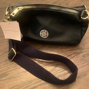 Black Vegan Leather Cross body bag